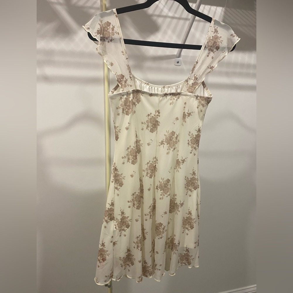 Floral Mesh Ruched Mini Dress NWT - Picture 6 of 7